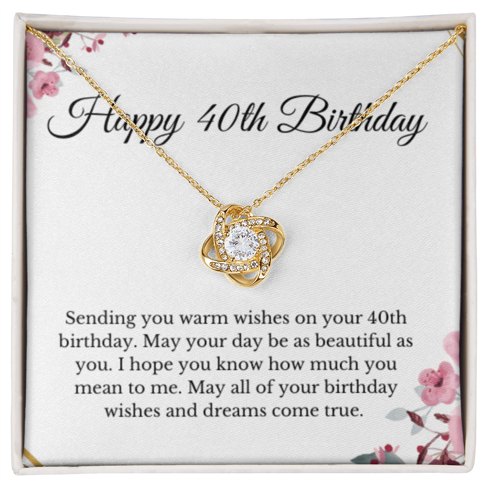 Love Knot, 40th Birthday Necklace Gift