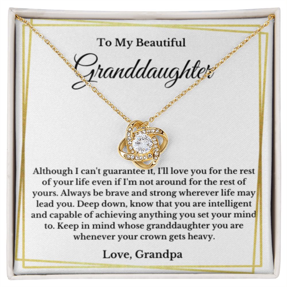 To My Beautiful Granddaughter Necklace, Granddaughter Gift from Grandpa, Birthday Graduation Gift, Christmas Gift for Her