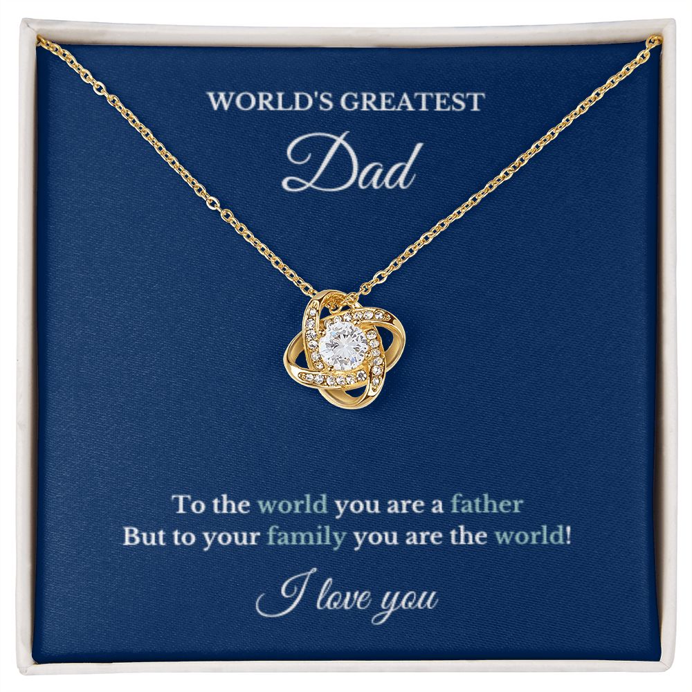 To World's Greatest Dad Necklace, Father's Day, To Dad Necklace, Christmas Necklace Gift, Message Card Jewelry, Minimalist Jewelry, From Daughter From Son