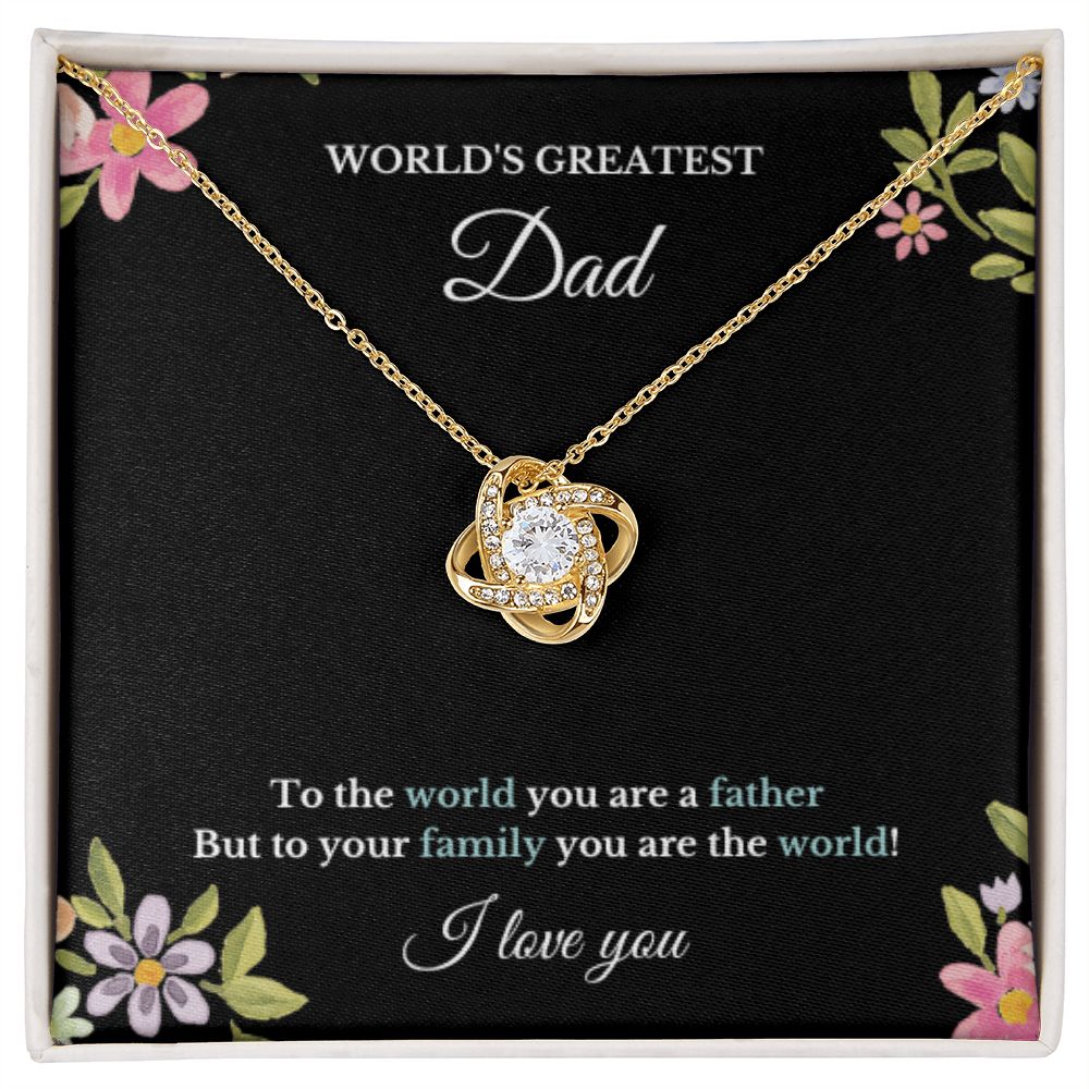 To World's Greatest Dad Necklace, Father's Day, To Dad Necklace, Christmas Necklace Gift, Message Card Jewelry, Minimalist Jewelry, From Daughter From Son