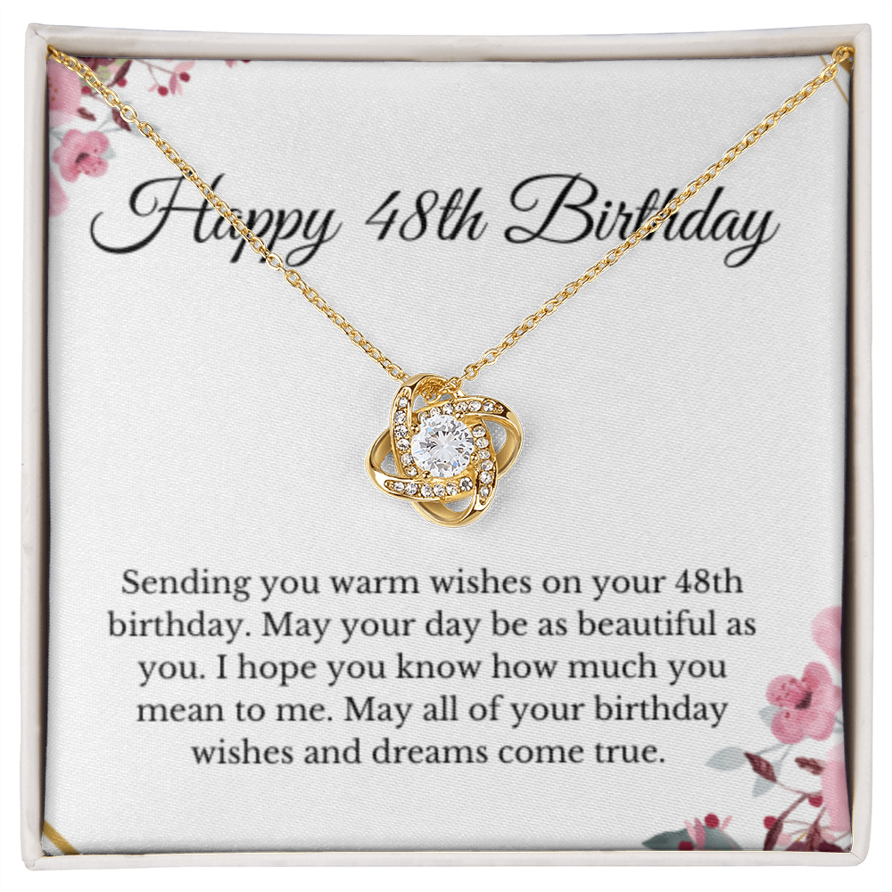 Love Knot, 48th Birthday Necklace Gift
