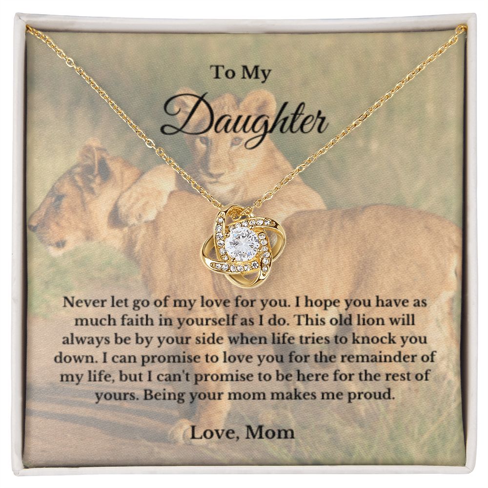 To My Daughter Necklace, Mom Daughter Necklace, Mother to Daughter Birthday Gift, Gifts to Daughter from Mom, Lion Message Card Necklace, Minimalist Jewelry