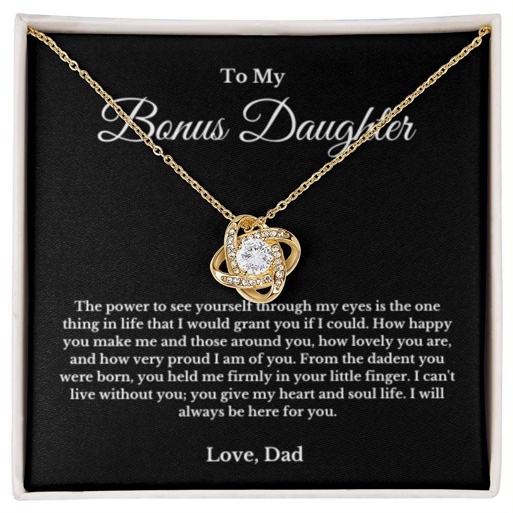 To My Bonus Daughter Necklace, Father Step Daughter Necklace, Birthday, Gifts to Bonus Daughter, Message Card Necklace
