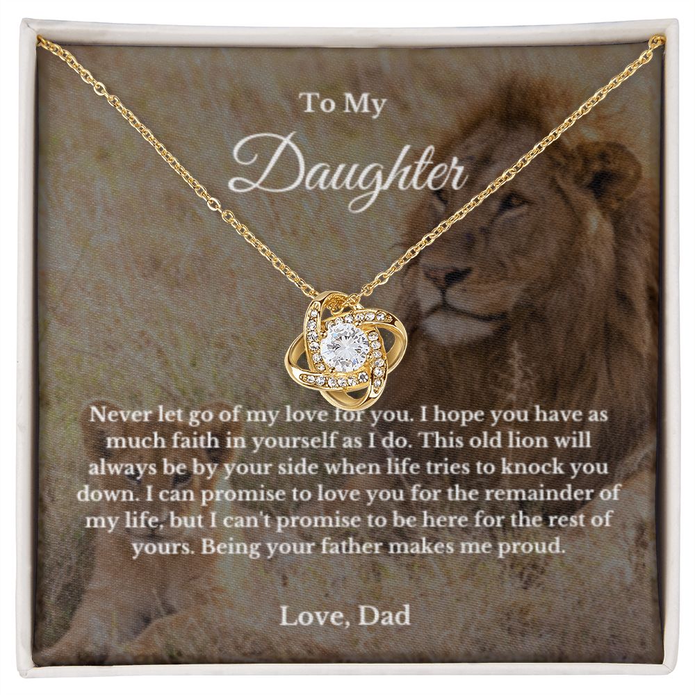 To My Daughter Necklace, Father Daughter Necklace, Father to Daughter Birthday Gift, Gifts to Daughter from Dad, Lion Message Card Necklace, Minimalist Jewelry