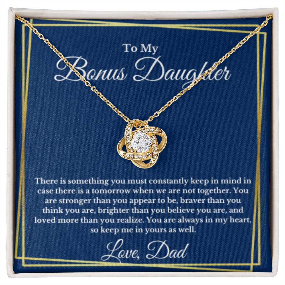 To My Bonus Daughter Necklace, Father Step Daughter Necklace, Birthday, Gifts to Bonus Daughter, Message Card Necklace