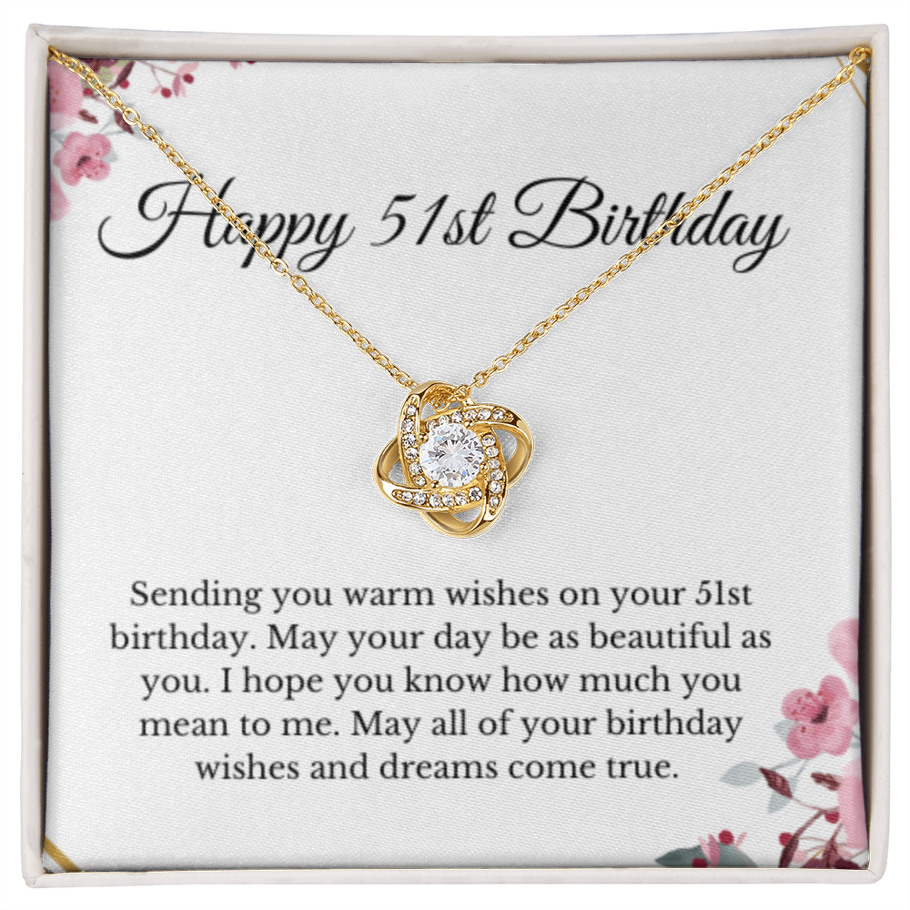 Love Knot, 51st Birthday Necklace Gift