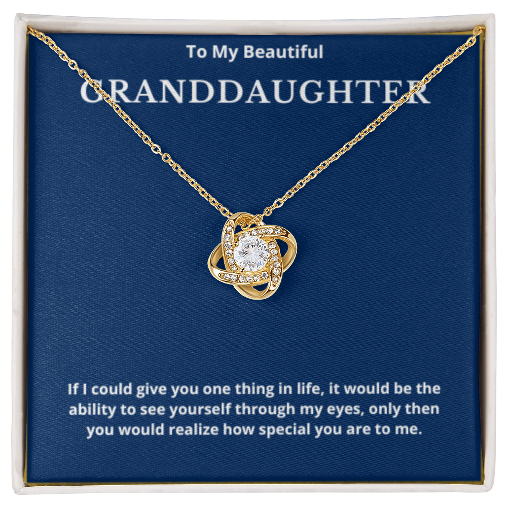 To Granddaughter Love Knot Necklace, Present For Granddaughter Birthday/Christmas Gifts For Granddaughter Jewelry Granddaughter Wedding Day Gifts