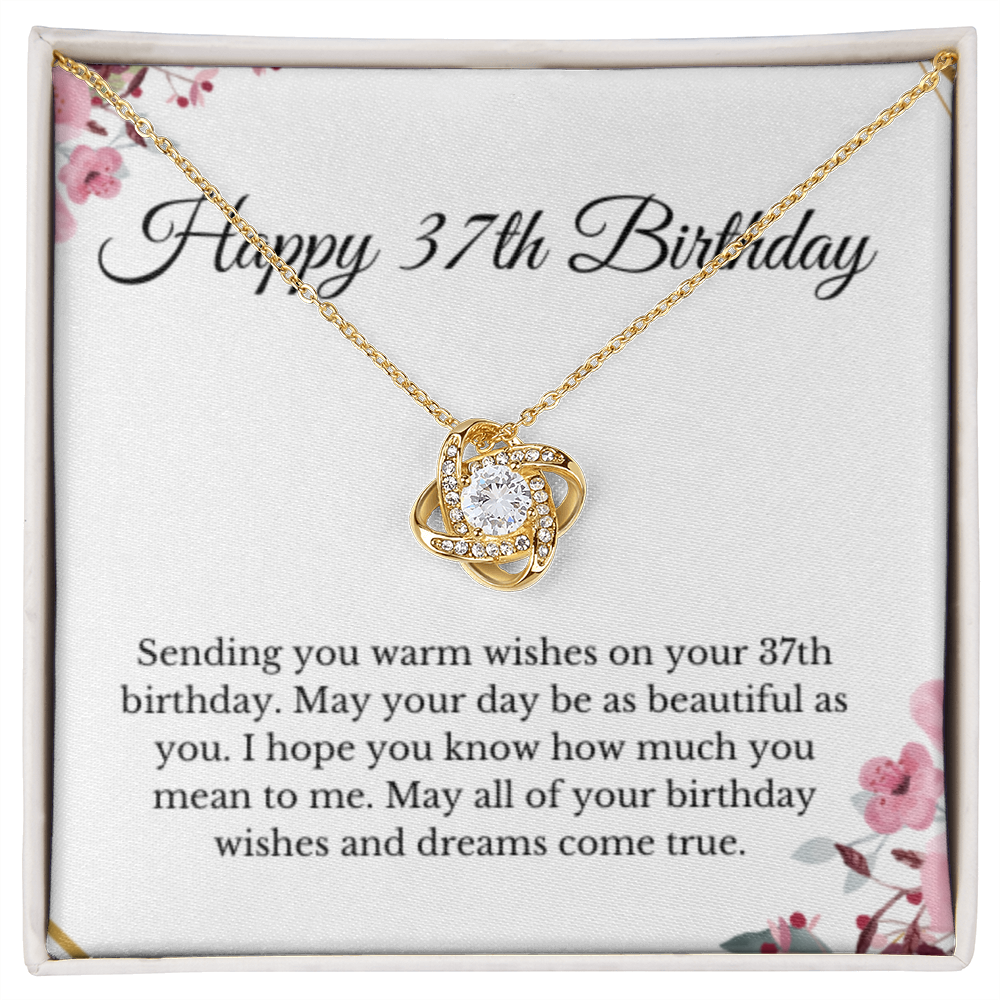 Love Knot, 37th Birthday Necklace Gift