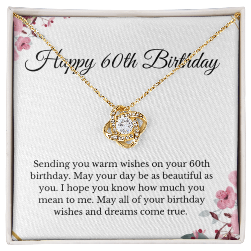 Love Knot, 60th Birthday Necklace Gift