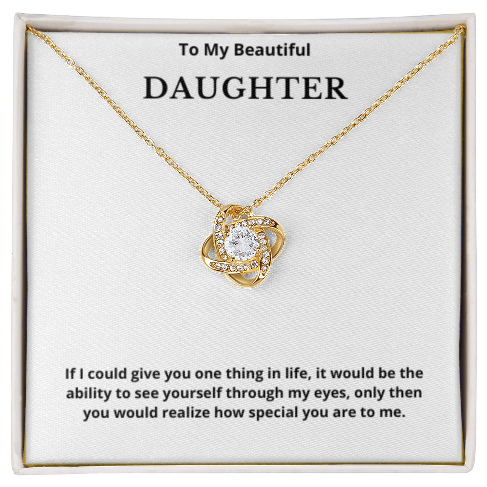 To My Beautiful Daughter Love Knot Necklace, Gift For Daughter From Mom, Daughter's Birthday, Daughter's Graduation, Daughter Jewelry