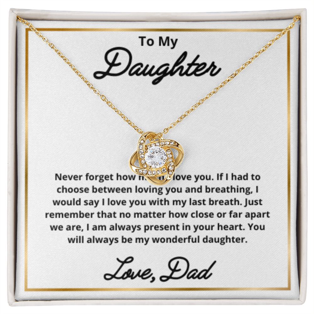 To My Daughter Necklace, Father Daughter Necklace, Father to Daughter Birthday Gift, Gifts to Daughter from Dad