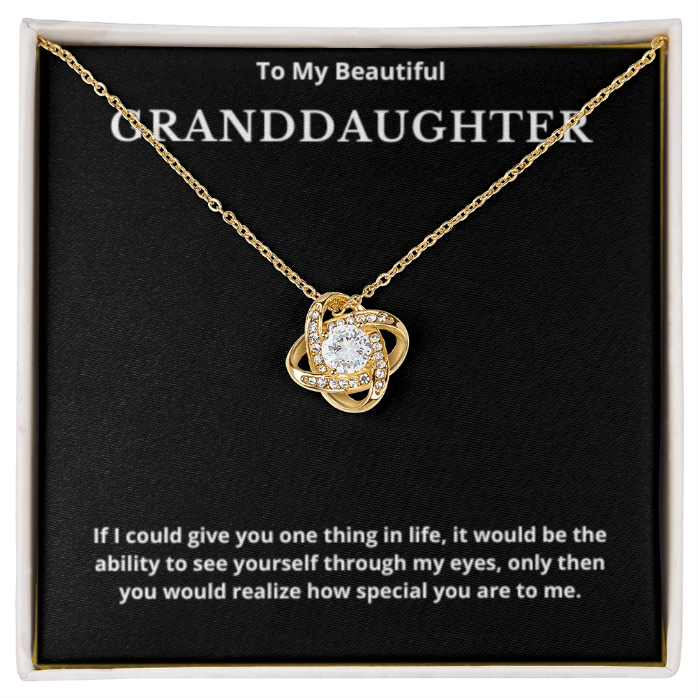 To Granddaughter Love Knot Necklace, Present For Granddaughter Birthday/Christmas Gifts For Granddaughter Jewelry Granddaughter Wedding Day Gifts