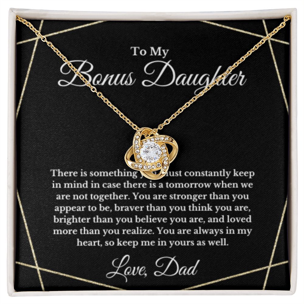 To My Bonus Daughter Necklace, Father Step Daughter Necklace, Birthday, Gifts to Bonus Daughter, Message Card Necklace