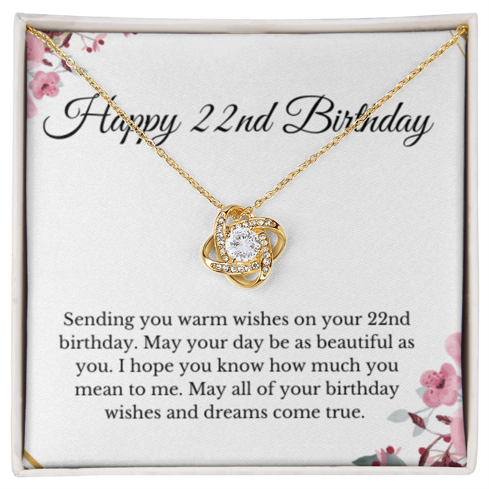 Love Knot, 22nd Birthday Necklace Gift