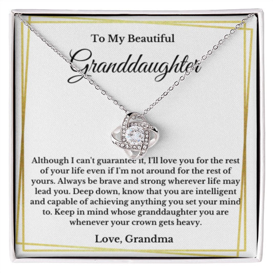 To My Beautiful Granddaughter Necklace, Granddaughter Gift from Grandma, Birthday Graduation Gift, Christmas Gift for Her