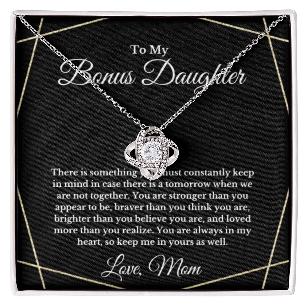 Bonus Daughter Necklace, Mother to Daughter Gift, Step Daughter Jewelry, Birthday Gift, Message Card