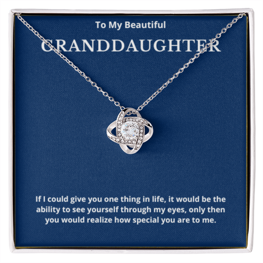 To Granddaughter Love Knot Necklace, Present For Granddaughter Birthday/Christmas Gifts For Granddaughter Jewelry Granddaughter Wedding Day Gifts
