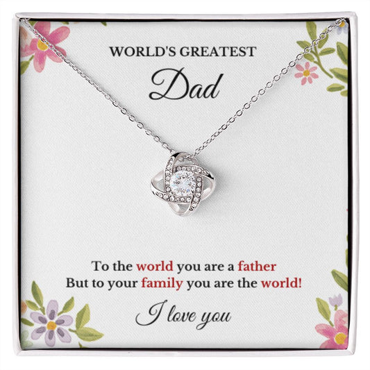 To World's Greatest Dad Necklace, Father's Day, To Dad Necklace, Christmas Necklace Gift, Message Card Jewelry, Minimalist Jewelry, From Daughter From Son
