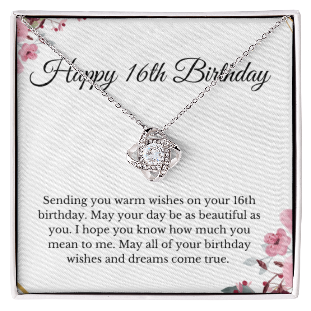 Love Knot, 16th Birthday Necklace Gift