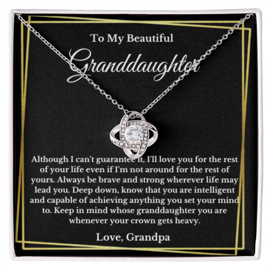 To My Granddaughter Necklace, Granddaughter Gift from Grandpa, Birthday Graduation Gift, Christmas Gift for Her