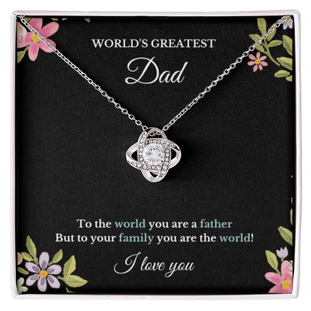 To World's Greatest Dad Necklace, Father's Day, To Dad Necklace, Christmas Necklace Gift, Message Card Jewelry, Minimalist Jewelry, From Daughter From Son