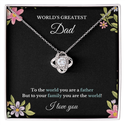 To World's Greatest Dad Necklace, Father's Day, To Dad Necklace, Christmas Necklace Gift, Message Card Jewelry, Minimalist Jewelry, From Daughter From Son