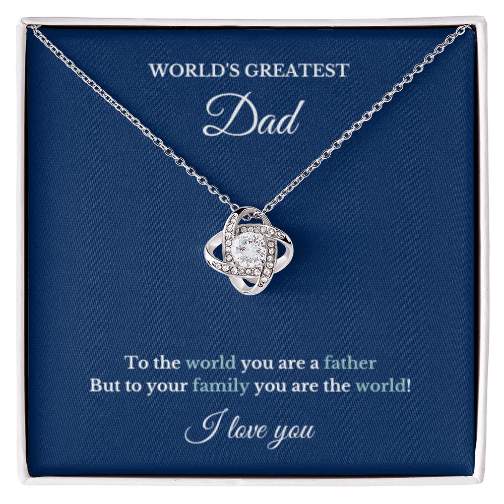 To World's Greatest Dad Necklace, Father's Day, To Dad Necklace, Christmas Necklace Gift, Message Card Jewelry, Minimalist Jewelry, From Daughter From Son