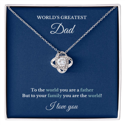 To World's Greatest Dad Necklace, Father's Day, To Dad Necklace, Christmas Necklace Gift, Message Card Jewelry, Minimalist Jewelry, From Daughter From Son