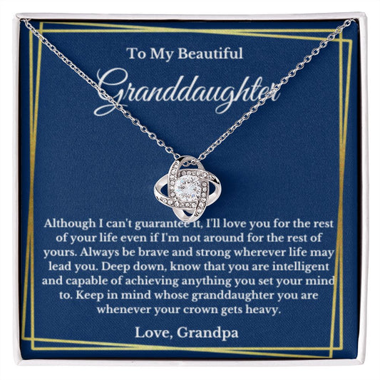 To My Beautiful Granddaughter Necklace, Granddaughter Gift from Grandpa, Birthday Graduation Gift, Christmas Gift for Her