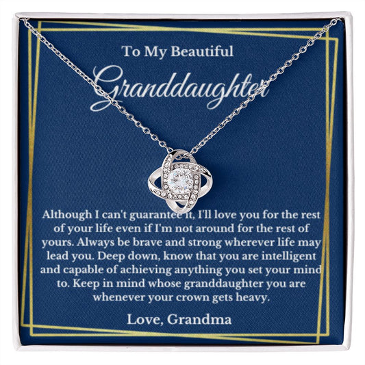 To My Beautiful Granddaughter Necklace, Granddaughter Gift from Grandma, Birthday Graduation Gift, Christmas Gift for Her