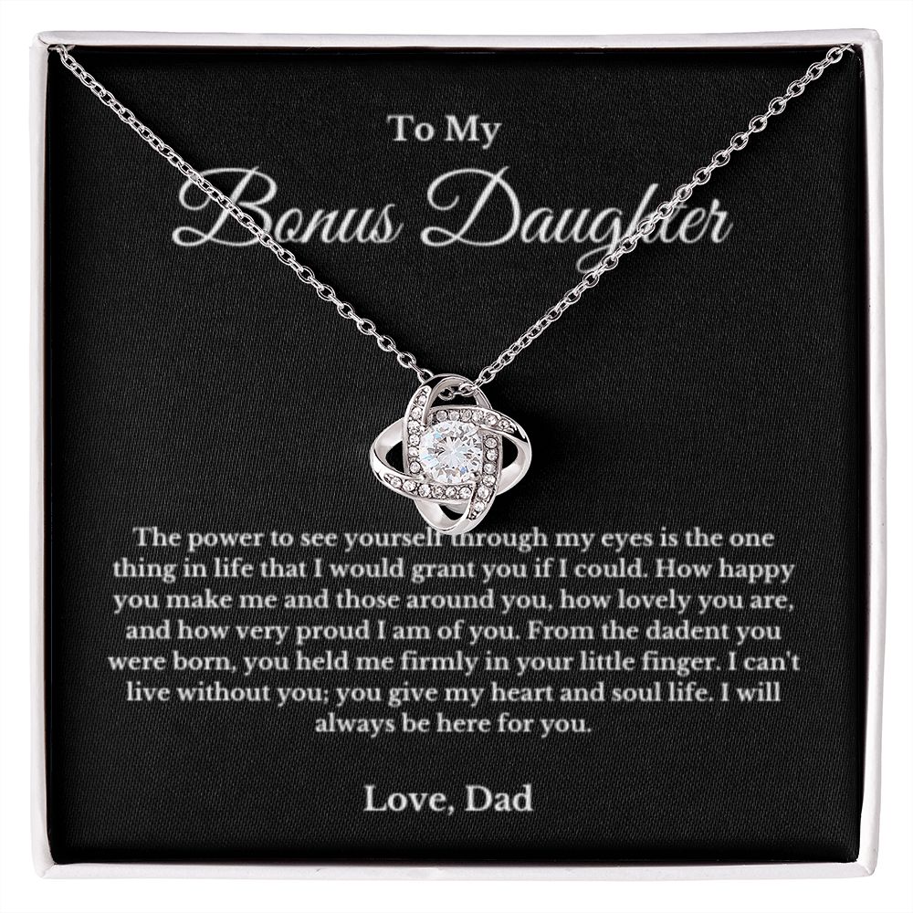 To My Bonus Daughter Necklace, Father Step Daughter Necklace, Birthday, Gifts to Bonus Daughter, Message Card Necklace