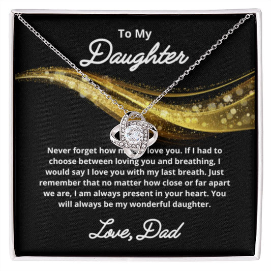 To My Daughter Necklace, Father Daughter Necklace, Father to Daughter Birthday Gift, Gifts to Daughter from Dad