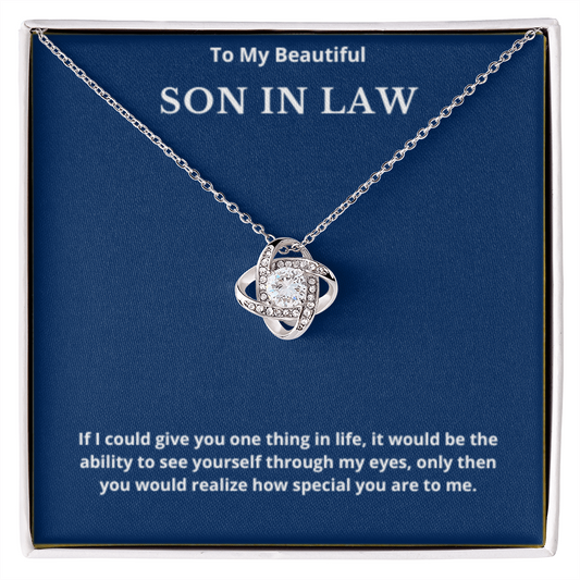 To Son in law Love Knot Necklace, Present For Son in law Birthday/Christmas Gifts For Son Necklace Jewelry Grandson Wedding Day Gifts