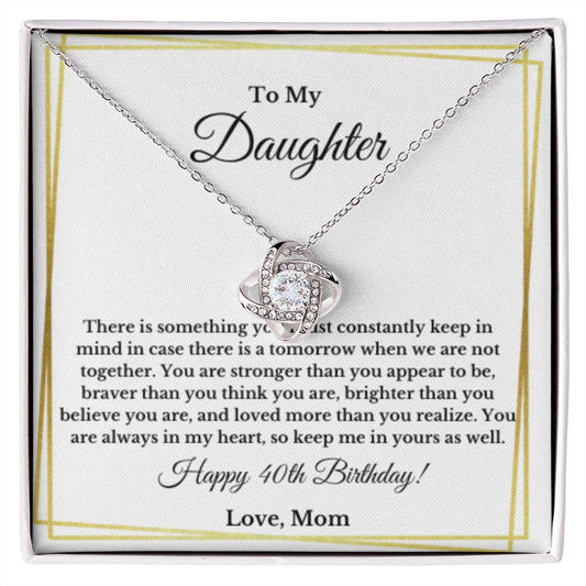 Daughter's 40th Birthday Necklace Gift With Message Card, To My Daughter 40th Birthday Gift, Daughters 40th Birthday, 40th Birthday From Mom