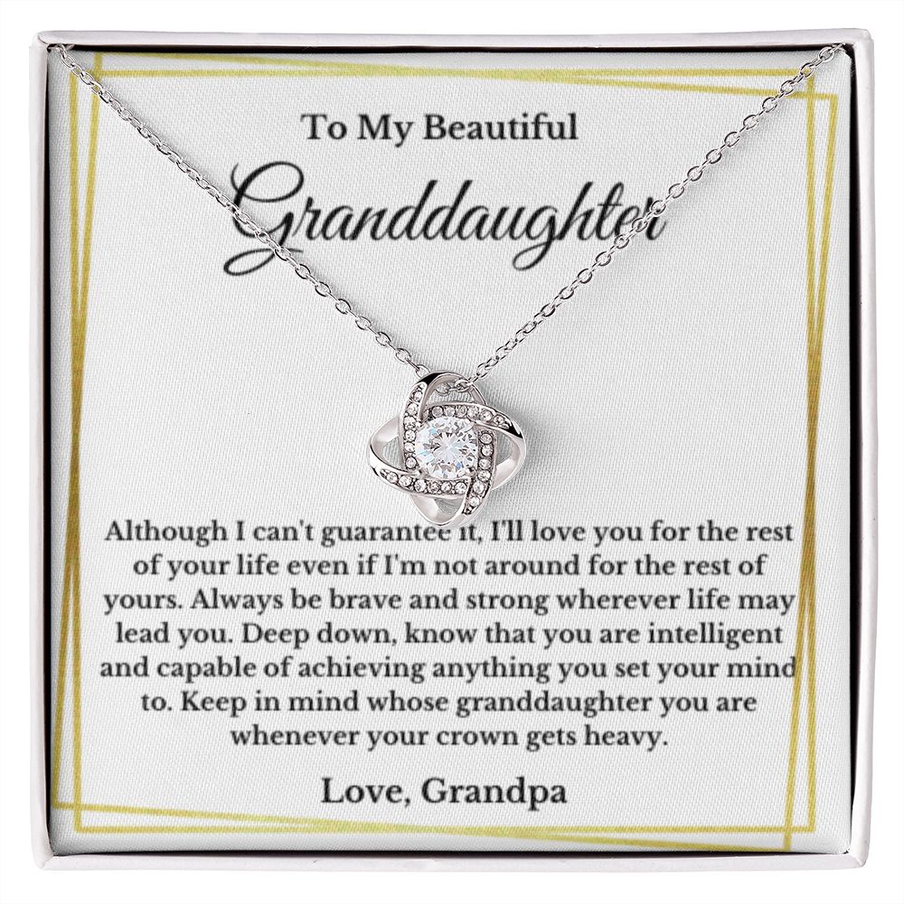 To My Beautiful Granddaughter Necklace, Granddaughter Gift from Grandpa, Birthday Graduation Gift, Christmas Gift for Her