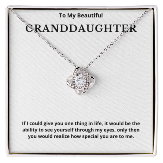 To Granddaughter Love Knot Necklace, Present For Granddaughter Birthday/Christmas Gifts For Granddaughter Jewelry Granddaughter Wedding Day Gifts