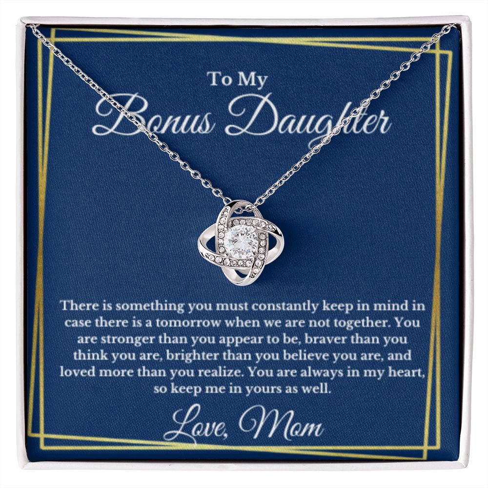 Bonus Daughter Necklace, Mother to Daughter Gift, Step Daughter Jewelry, Birthday Gift, Message Card