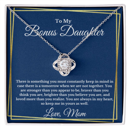 Bonus Daughter Necklace, Mother to Daughter Gift, Step Daughter Jewelry, Birthday Gift, Message Card