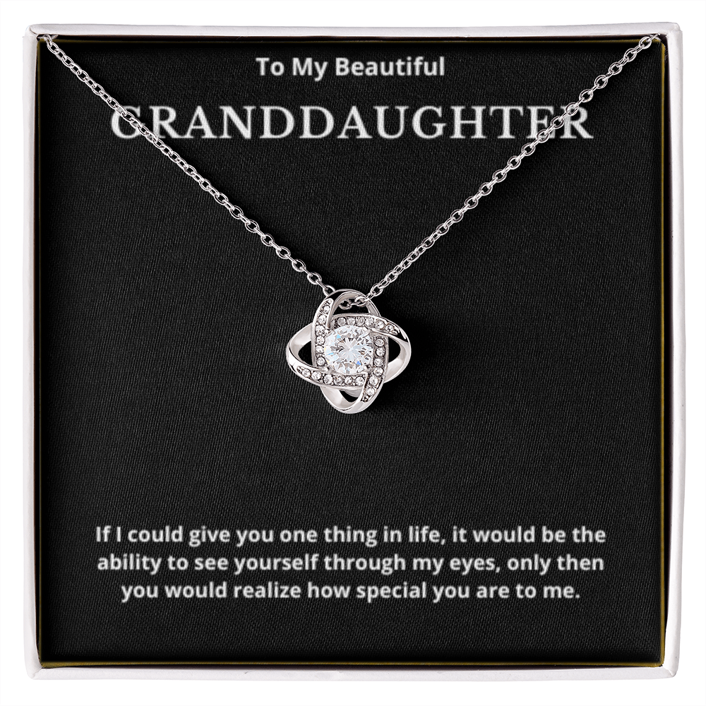 To Granddaughter Love Knot Necklace, Present For Granddaughter Birthday/Christmas Gifts For Granddaughter Jewelry Granddaughter Wedding Day Gifts