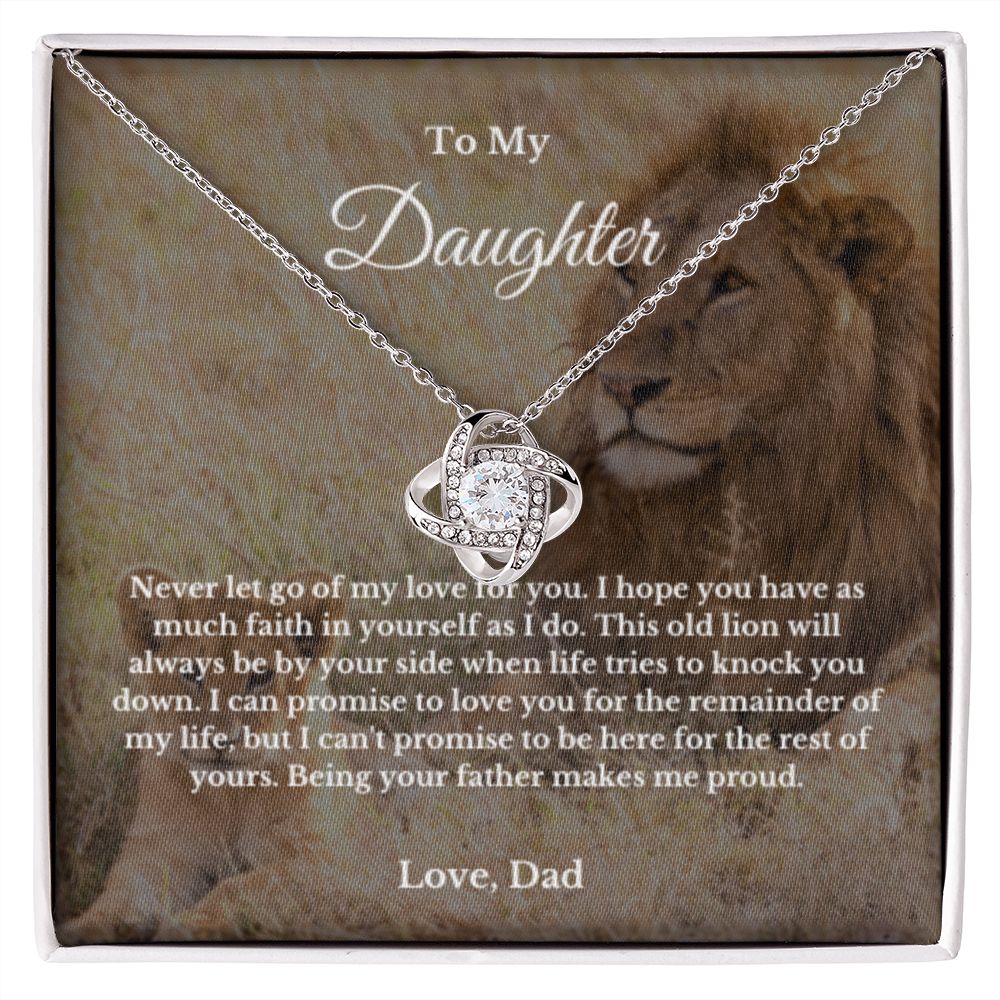 To My Daughter Necklace, Father Daughter Necklace, Father to Daughter Birthday Gift, Gifts to Daughter from Dad, Lion Message Card Necklace, Minimalist Jewelry