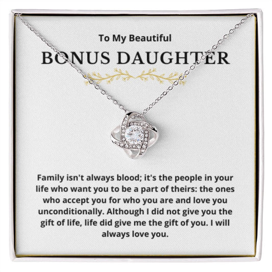 BONUS DAUGHTER gift for step daughter wedding gifts step daughter necklace gift to step daughter from bride groom stepmother BIRTHDAY gift