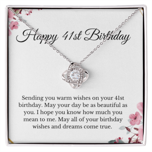 Love Knot, 41st Birthday Necklace Gift