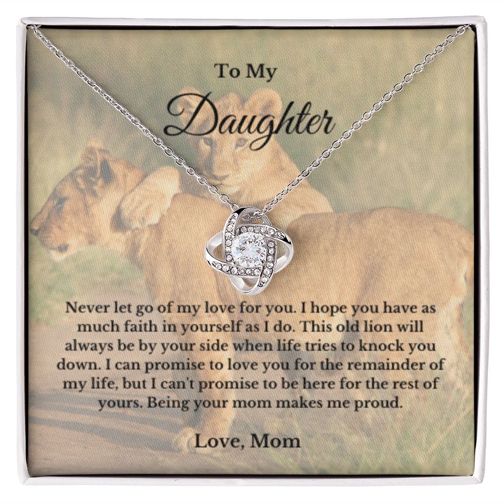 To My Daughter Necklace, Mom Daughter Necklace, Mother to Daughter Birthday Gift, Gifts to Daughter from Mom, Lion Message Card Necklace, Minimalist Jewelry