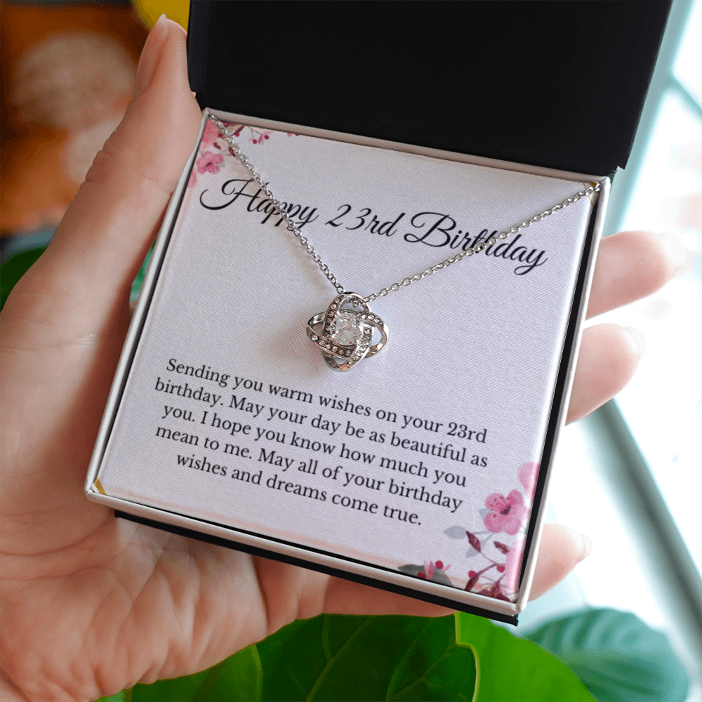 Love Knot, 23rd Birthday Necklace Gift