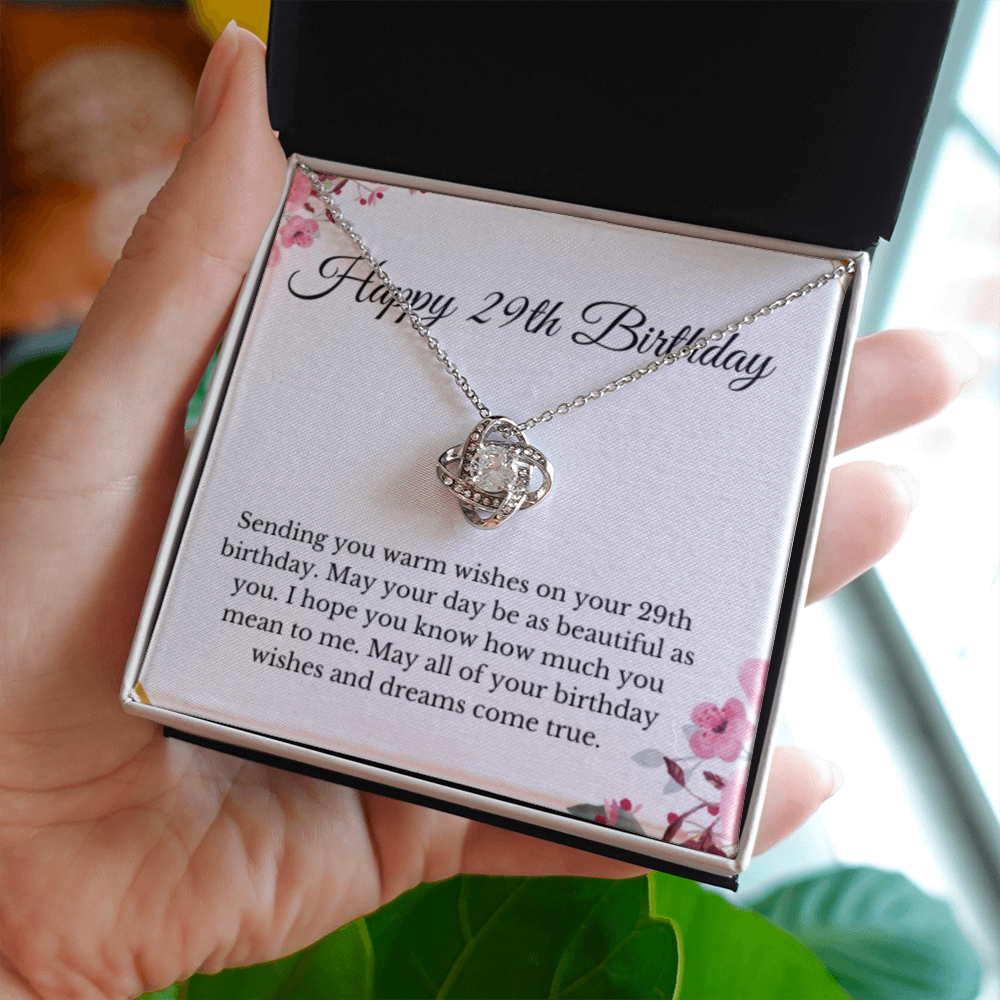 Love Knot, 29th Birthday Necklace Gift