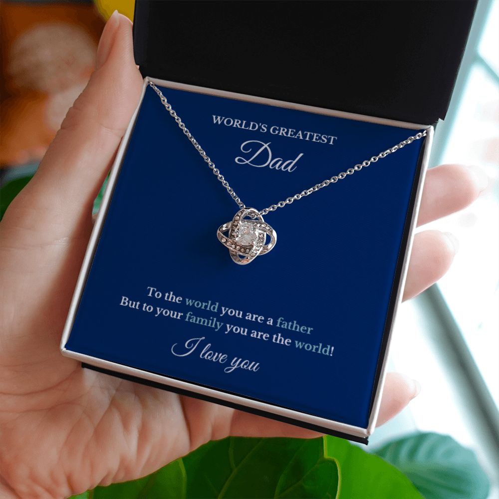 To World's Greatest Dad Necklace, Father's Day, To Dad Necklace, Christmas Necklace Gift, Message Card Jewelry, Minimalist Jewelry, From Daughter From Son