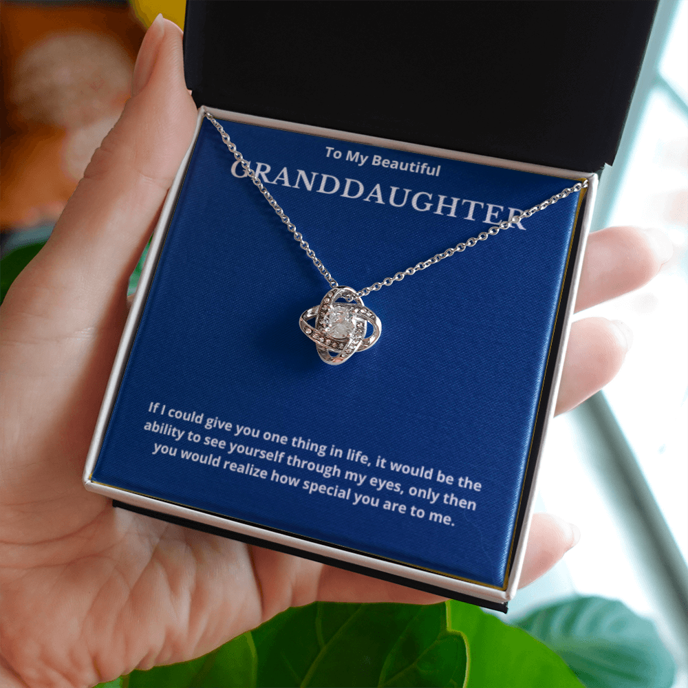 To Granddaughter Love Knot Necklace, Present For Granddaughter Birthday/Christmas Gifts For Granddaughter Jewelry Granddaughter Wedding Day Gifts