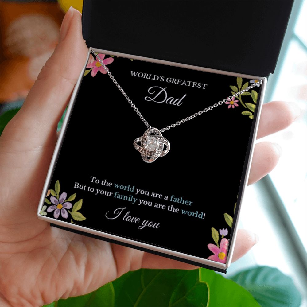 To World's Greatest Dad Necklace, Father's Day, To Dad Necklace, Christmas Necklace Gift, Message Card Jewelry, Minimalist Jewelry, From Daughter From Son