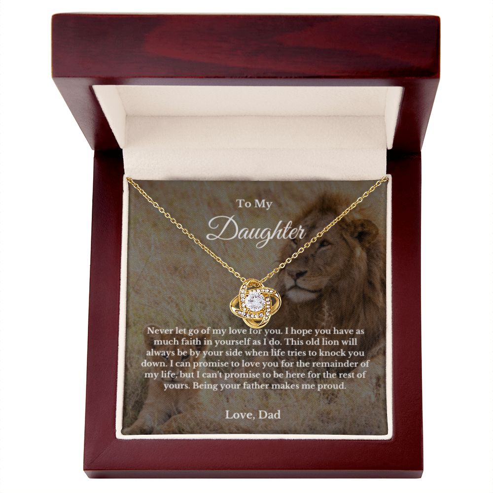 To My Daughter Necklace, Father Daughter Necklace, Father to Daughter Birthday Gift, Gifts to Daughter from Dad, Lion Message Card Necklace, Minimalist Jewelry