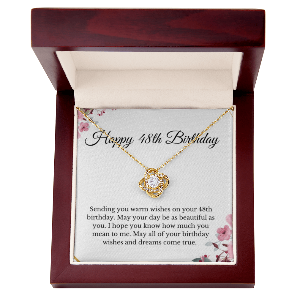 Love Knot, 48th Birthday Necklace Gift